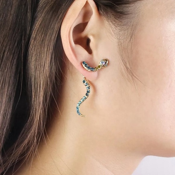 GlitzBlitz Boutique Jewelry - 2/$20! Gold/Colored Crystal Snake Earring Jackets